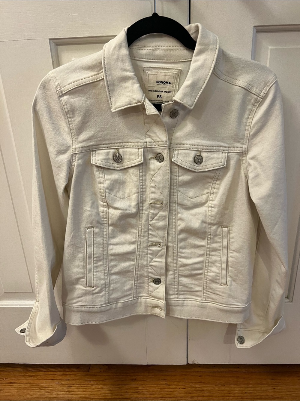 Sonoma Off-White Denim Jacket with Button Front